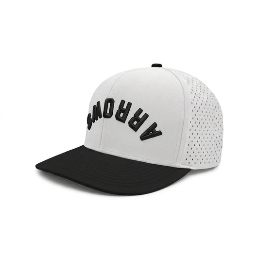 Arrows Hockey | Embroidered Upsidedown Arch Snapback Cap (White/Black)