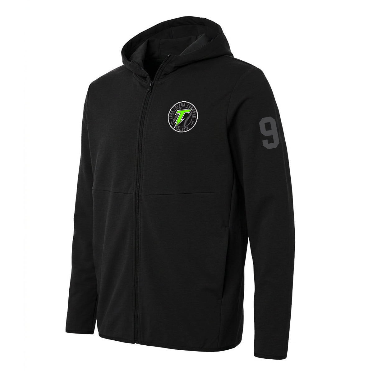 Thunder | Premium Performance Stretch Embroidered Zip (Black)